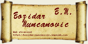 Božidar Munćanović vizit kartica